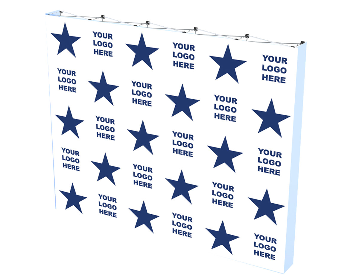 12 foot wide by 10 foot high custom event frameless backdrop
