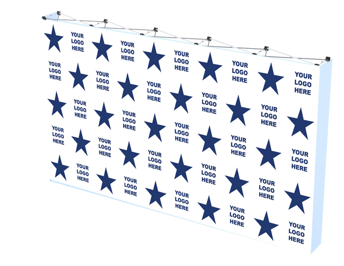 12 foot wide by 8 foot high custom event frameless backdrop