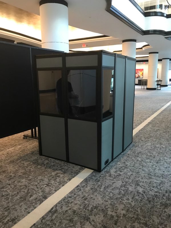 a picture of the front of the compact-12 sound isolation booth