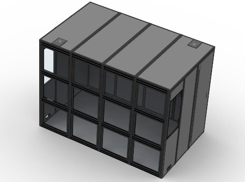 An illustration of a brandable p-18 sound isolation booth.