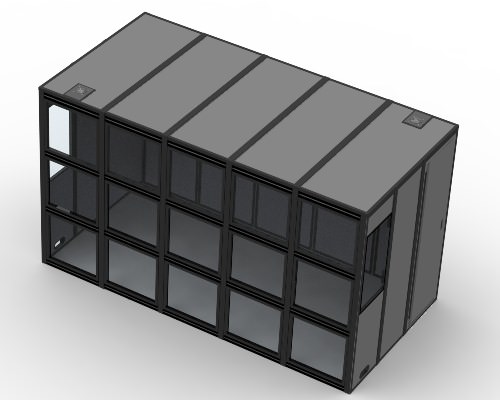 An illustration of a brandable p-21 sound isolation booth.