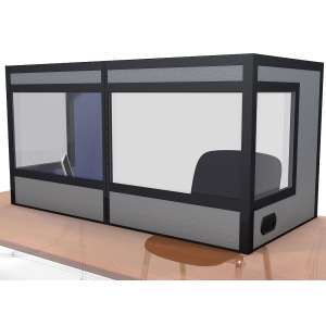 a tabletop sound isolation booth