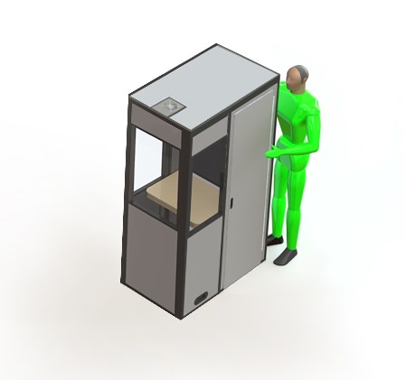 an illustration of the V-7 video booth